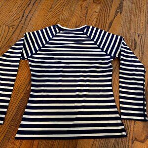 NWT Tea Collection Long Sleeve Twilight Tonal Striped Swim Rash Guard Sz 10